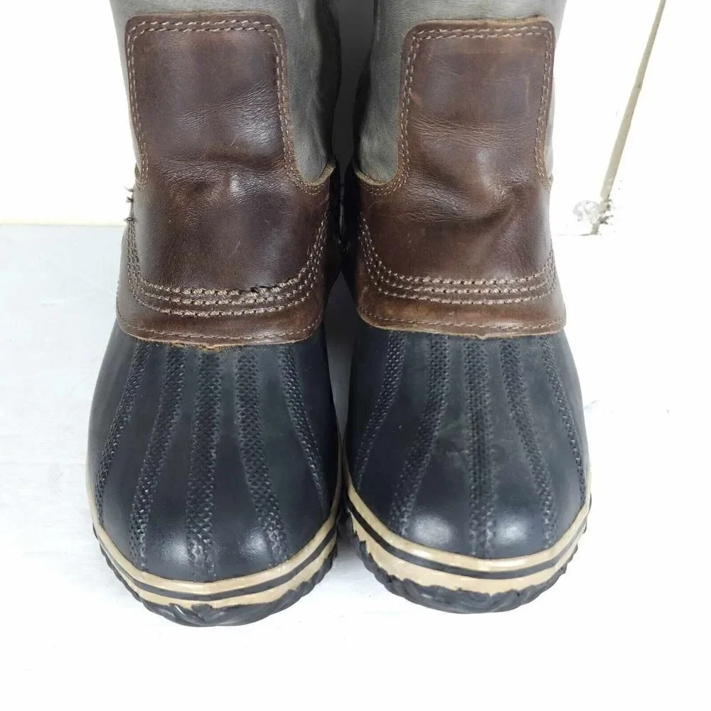 Sorel Women's Slimpack US6,5 Gray Leather Tall Waterproof Equestrian Snow Boots